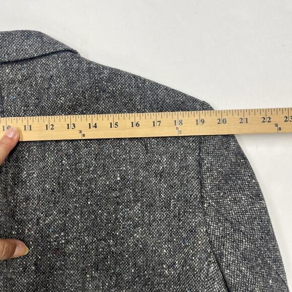 Vintage Stanford Executive Virgin Wool Black/Gray Tweed Blazer Jacket Size 46L - Picture 16 of 16